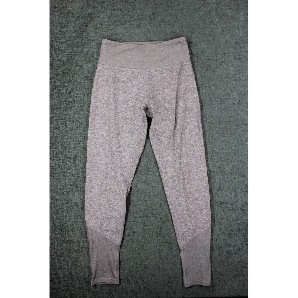 Zobha Womens High Waisted Space Dye Leggings Mauve Heather Mesh Panels Large